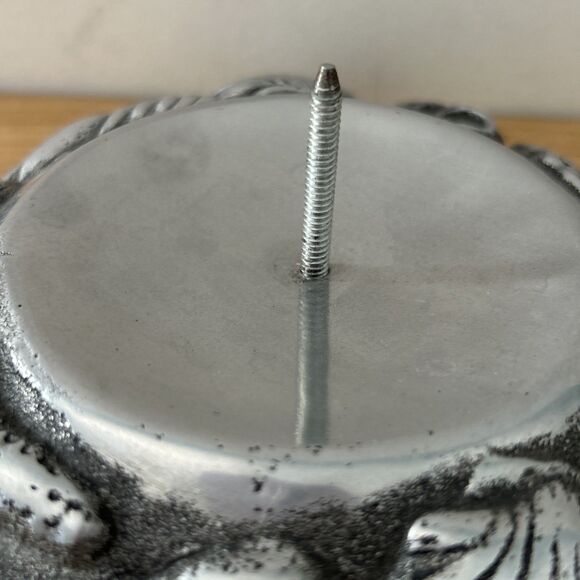 BETTY BARRENA Candle Holder Handcrafted Pewter Seashell Pillar Candle Stand - Picture 4 of 6